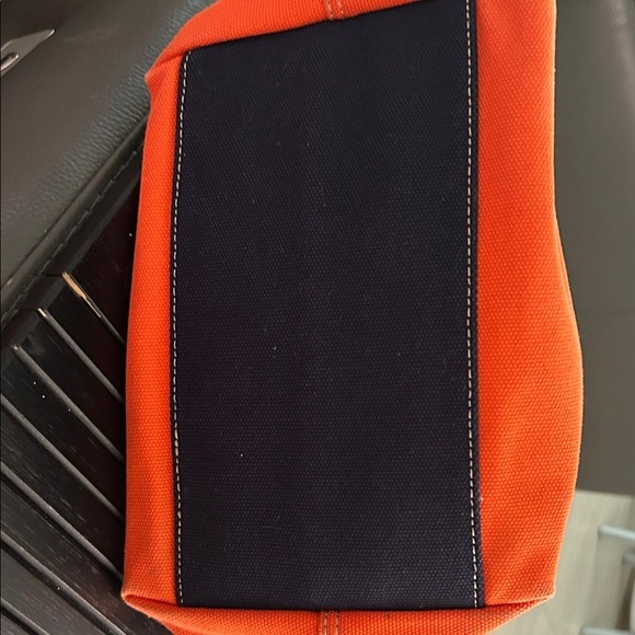 Kate Spade New York Orange Canvas Tote Bag With Navy Accents - Picture 4 of 9